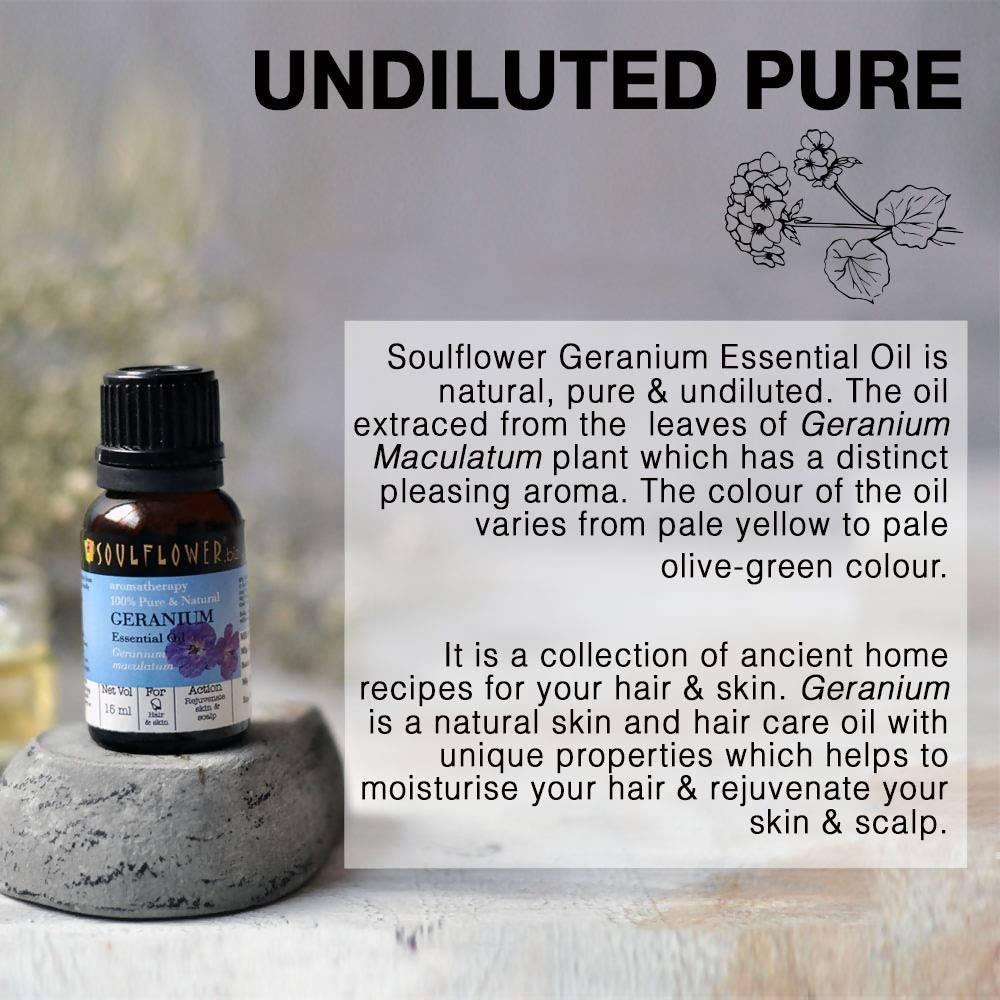 Soulflower Aromatherapy Pure & Natural Geranium Essential Oil Online