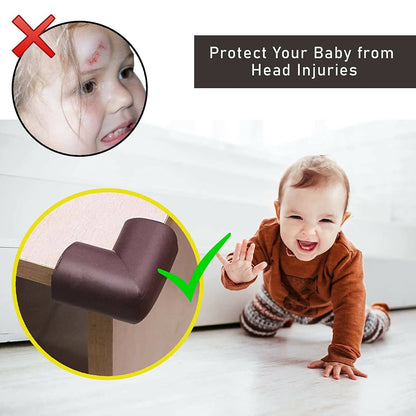 Safe-O-Kid Corner Guardscushions, U Shaped, Large Size Extra Thick, Brown - Distacart