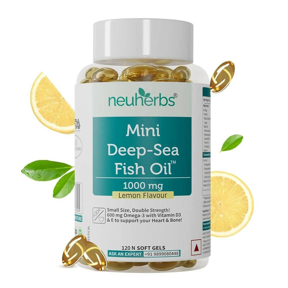 Neuherbs Mini Deep Sea Omega 3 Fish Oil 1000 mg Soft Gels - Lemon Flavor - Distacart