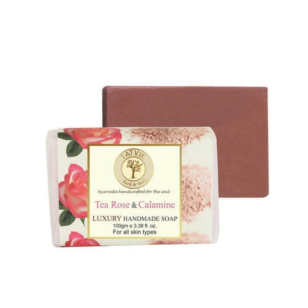 Tatvik Ayurveda Tea Rose & Calamine Luxury Handmade Soap - Distacart