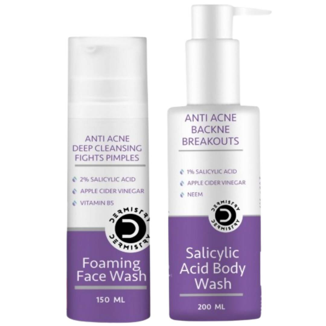 Dermistry Salicylic Acid Body Wash & Anti Acne Foaming Face Wash - Distacart