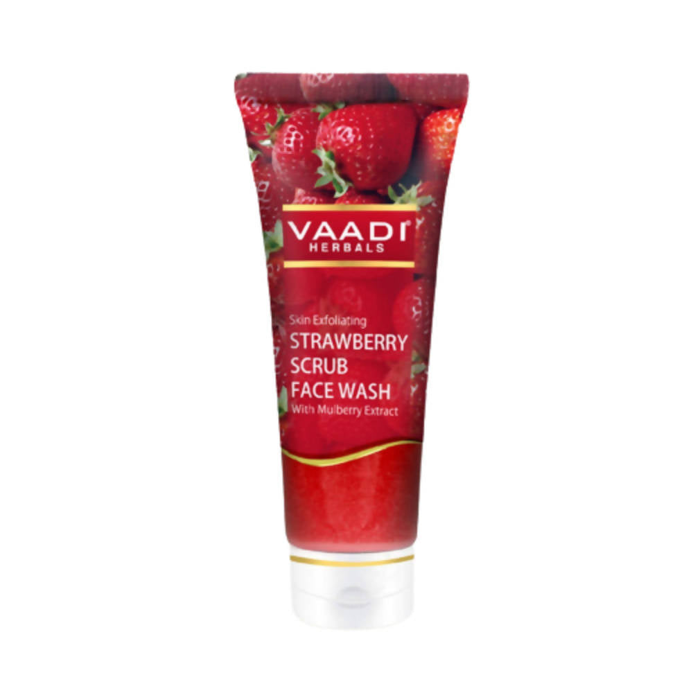 Vaadi Herbals Skin Exfoliating Strawberry Scrub Face Wash with Mulberry - Distacart