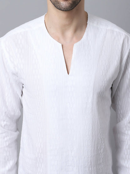 Even Apparels White Pure Cotton Embroided Kurta - Distacart