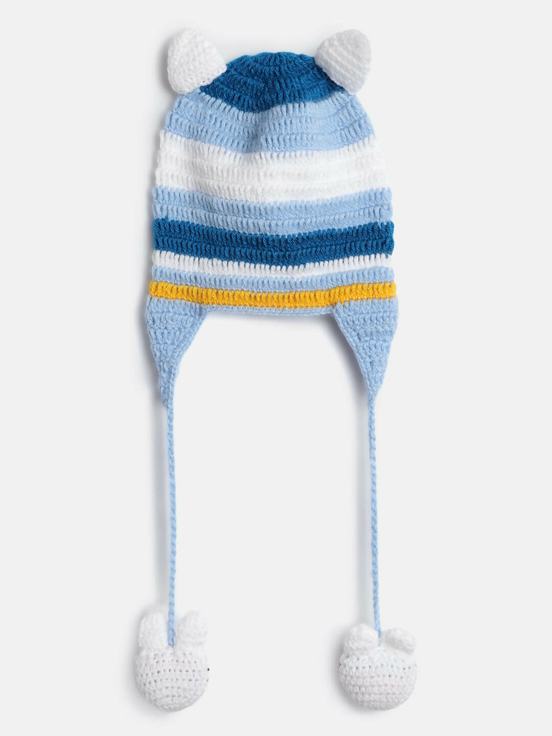 Chutput Kids Woollen Hand Knitted Cat Detail Cap - Blue - Distacart