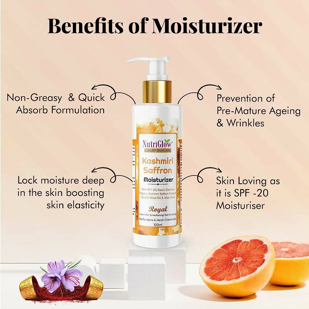 NutriGlow Luxury Skincare Kashmiri Saffron Moisturizer with SPF 20 - Distacart