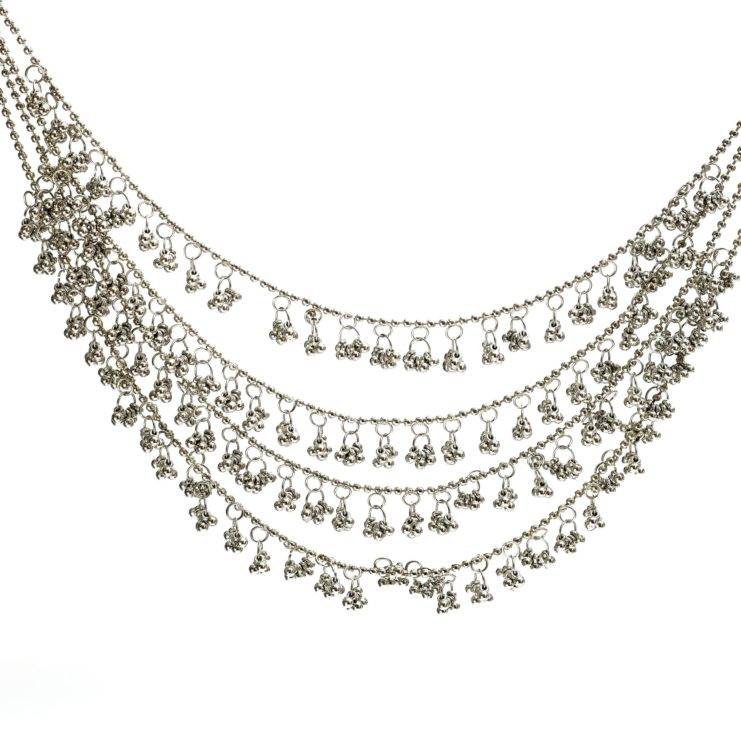 Mominos Fashion Johar Kamal Oxidised Silver-Plated Brass Finish Ghungroo Necklace with Earrings For Women - Distacart