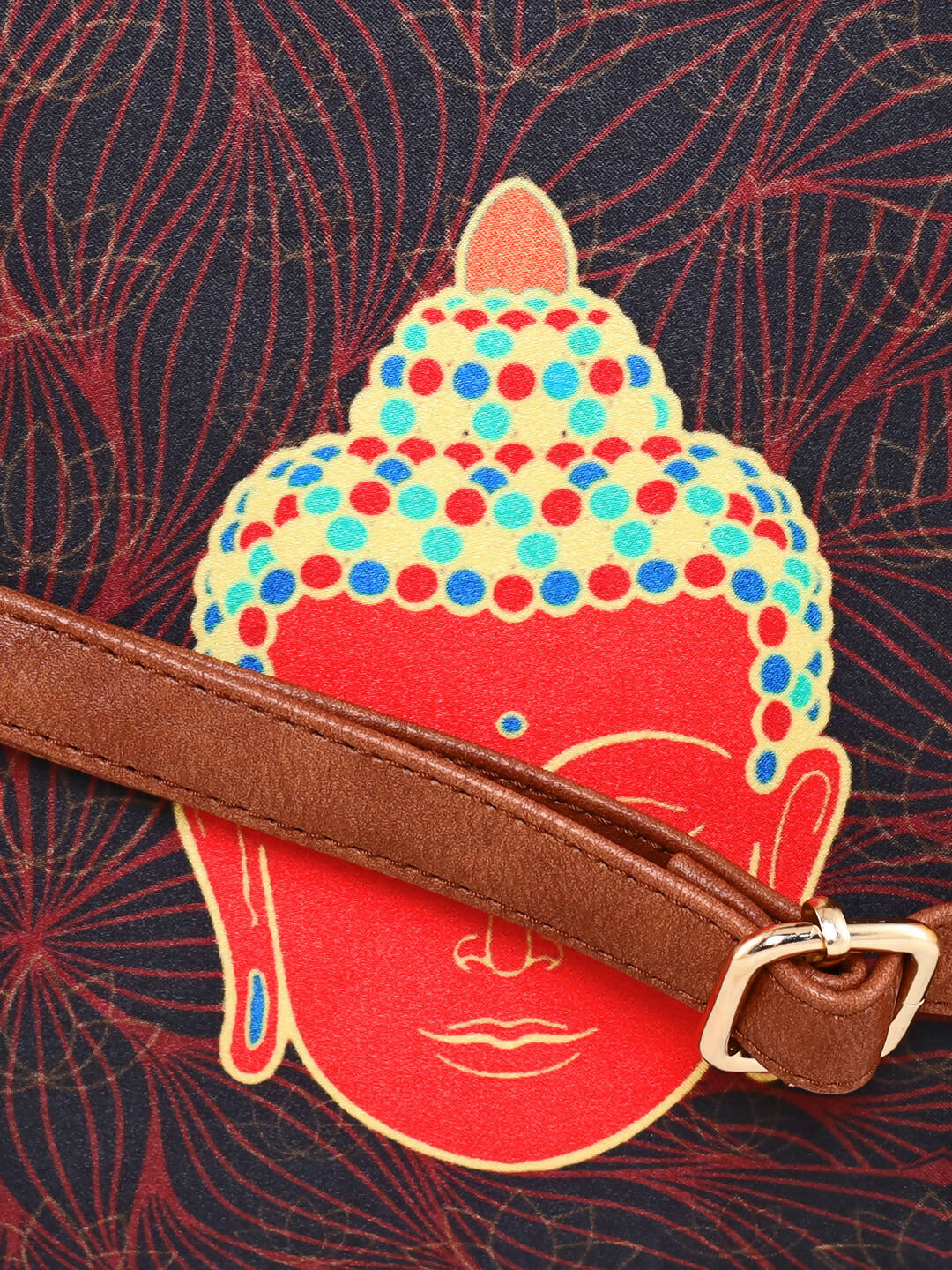 Sabhyata Buddha - Satin Handbag With Detachable Sling 2 - Distacart