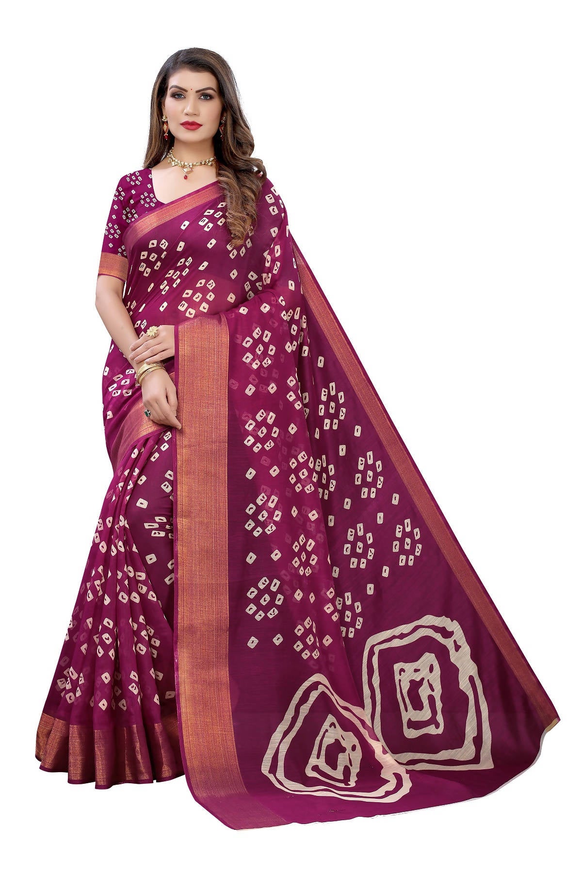 Vamika Purple Linen Jari Border Saree (RADHIKA PURPLE)