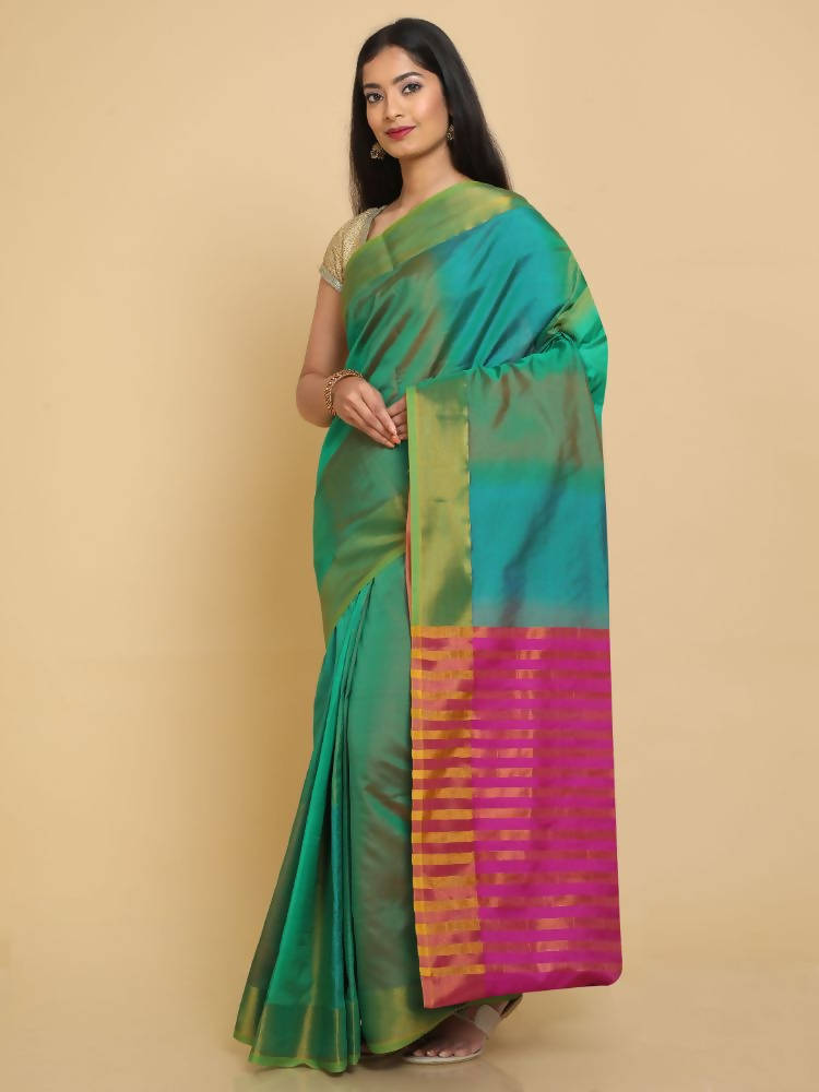 Kalamandir Ikkat Print Multi Color Uppada Party Wear Saree