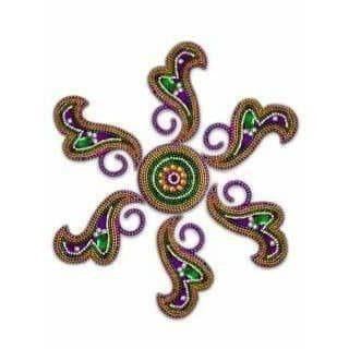 Rangoli Design Green, Purple color For Floor Decoration / Wall Decoration / Pooja Decoration - Distacart