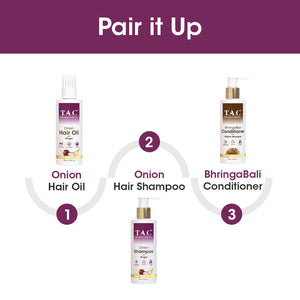 TAC - The Ayurveda Co. Onion Hair Shampoo for Hair Regrowth & Frizz Free Hair - Distacart