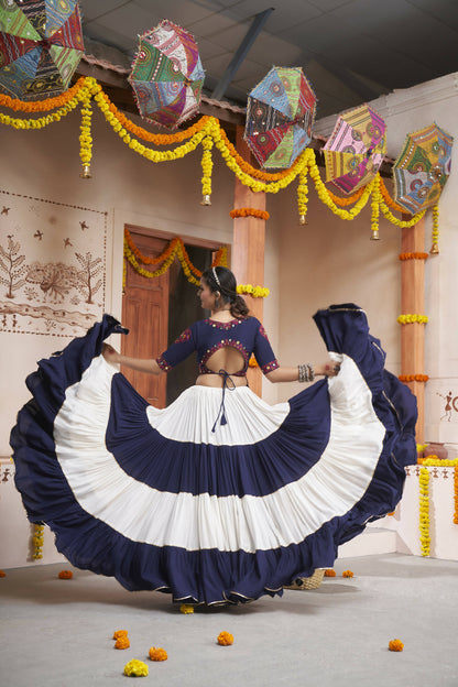 Multi Color Viscose Rayon Navratri Lehenga Choli with Dupatta - Raas - Distacart