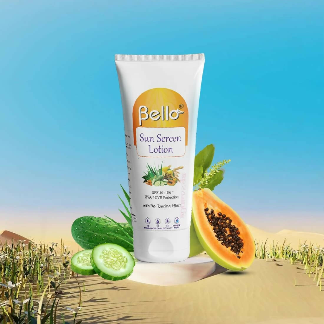Bello Herbals Sunscreen Lotion SPF 40 - Distacart