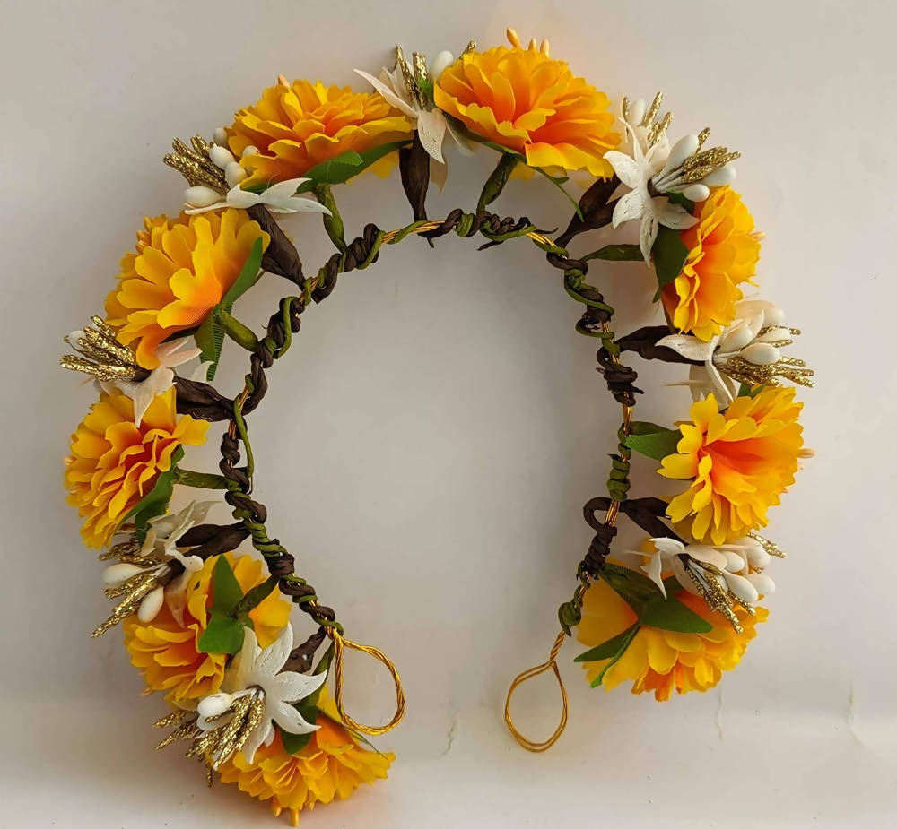 Yellow Bridal Flower Hair Accessories - Distacart
