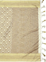 Thumbnail for Mimosa Women's Off-White Kanjivaram Art Silk Saree - Distacart