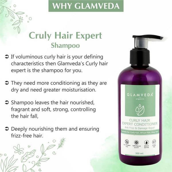 Glamveda Curly Hair Expert Shampoo Anti Frizz & Damage Repair