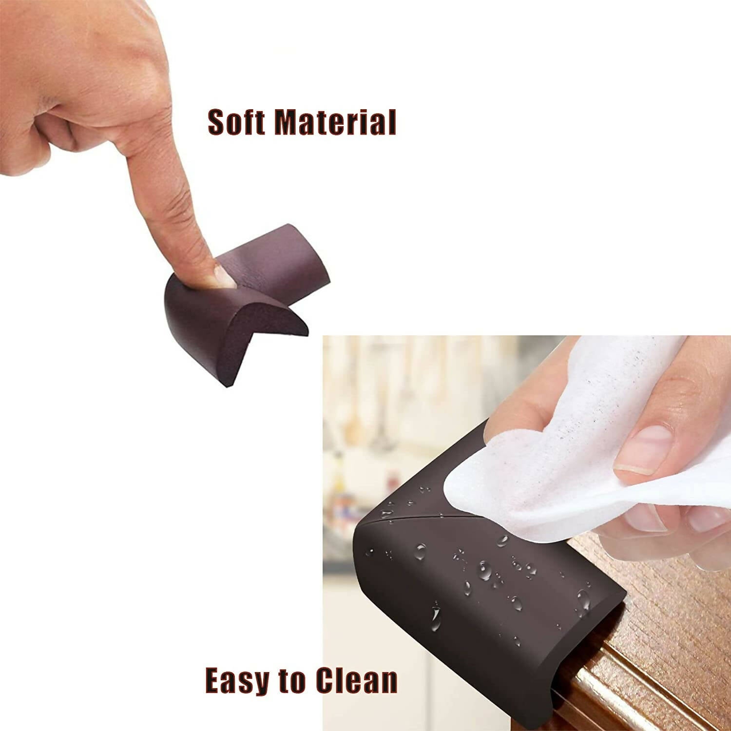 Safe-O-Kid Corner Guards Cushion L Shaped, Small, For Child Safety, Brown - Distacart