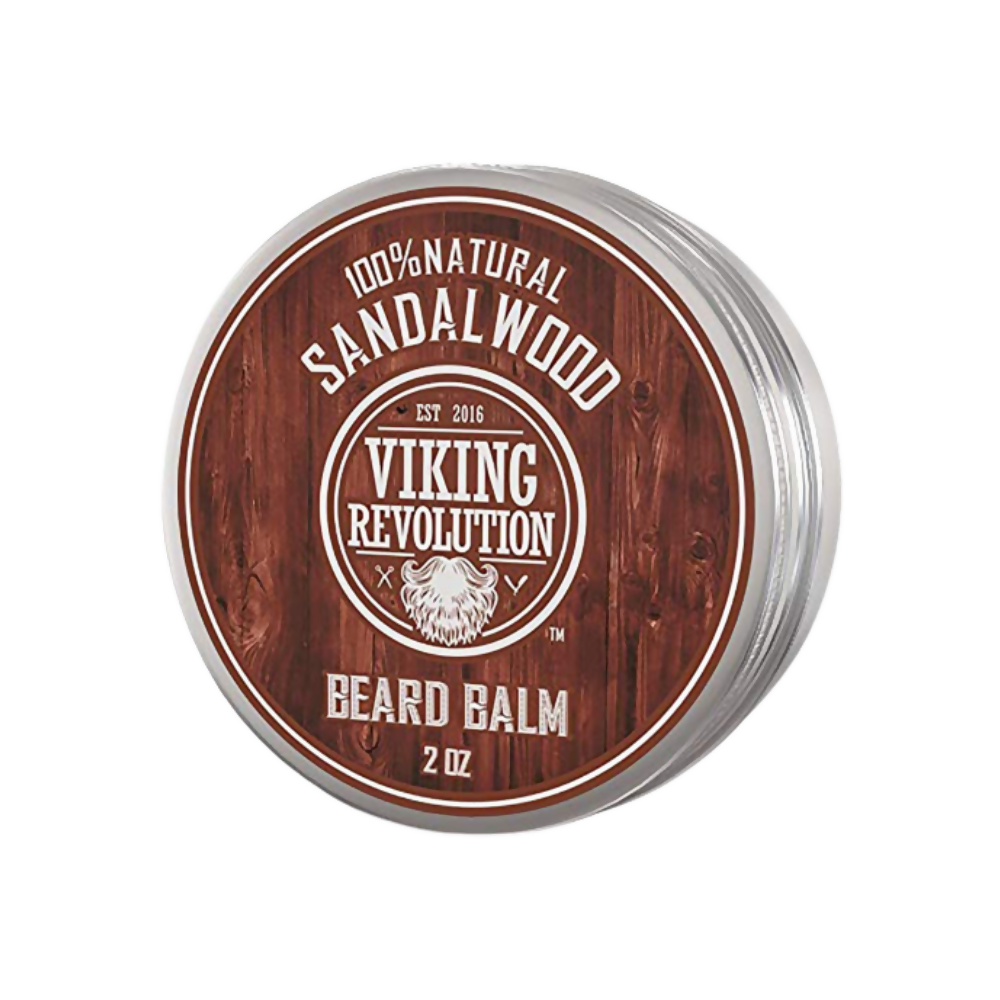 Viking Revolution Beard Balm with Sandalwood Scent and Argan Jojoba Oils - Distacart