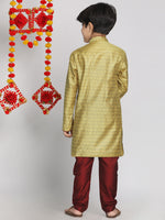 Thumbnail for Vastramay Banarasi Silk Jacquard Kurta With Pyjama For Boys - Distacart