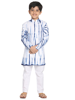 Vastramay Tie And Dye Pattern Cotton Kurta With Pyjama For Boys - Distacart