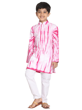 Vastramay Tie And Dye Pattern Cotton Kurta With Pyjama For Boys - Distacart