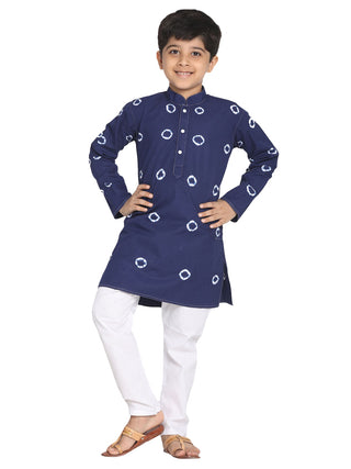 Vastramay Tie And Dye Pattern Cotton Kurta With Pyjama For Boys - Distacart