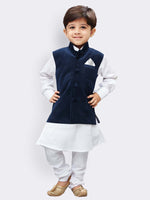 Thumbnail for Vastramay Polka Dot Digital Print Pure Velvet Modi/Nehru Jacke For Boys - Distacart