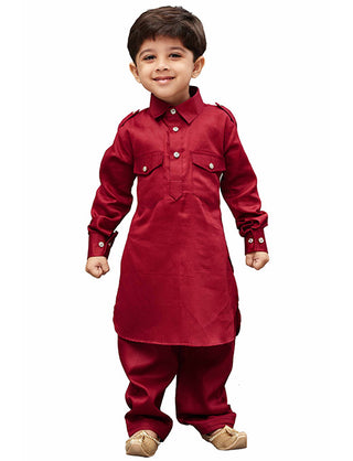Vastramay Traditional Pathani Khan Suit Set For Boys Made by Pure Cotton - Distacart