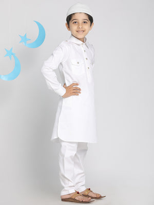 Vastramay Traditional Pathani Khan Suit Set with Patiala pyjama made with cotton for Boys - Distacart