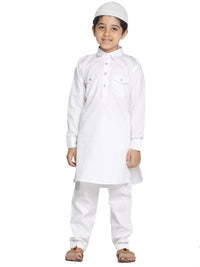 Thumbnail for Vastramay Traditional Pathani Khan Suit Set with Patiala pyjama made with cotton for Boys - Distacart