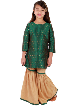 Vastramay Zari Buta Self Design Kurta With Sharara For Girls - Distacart