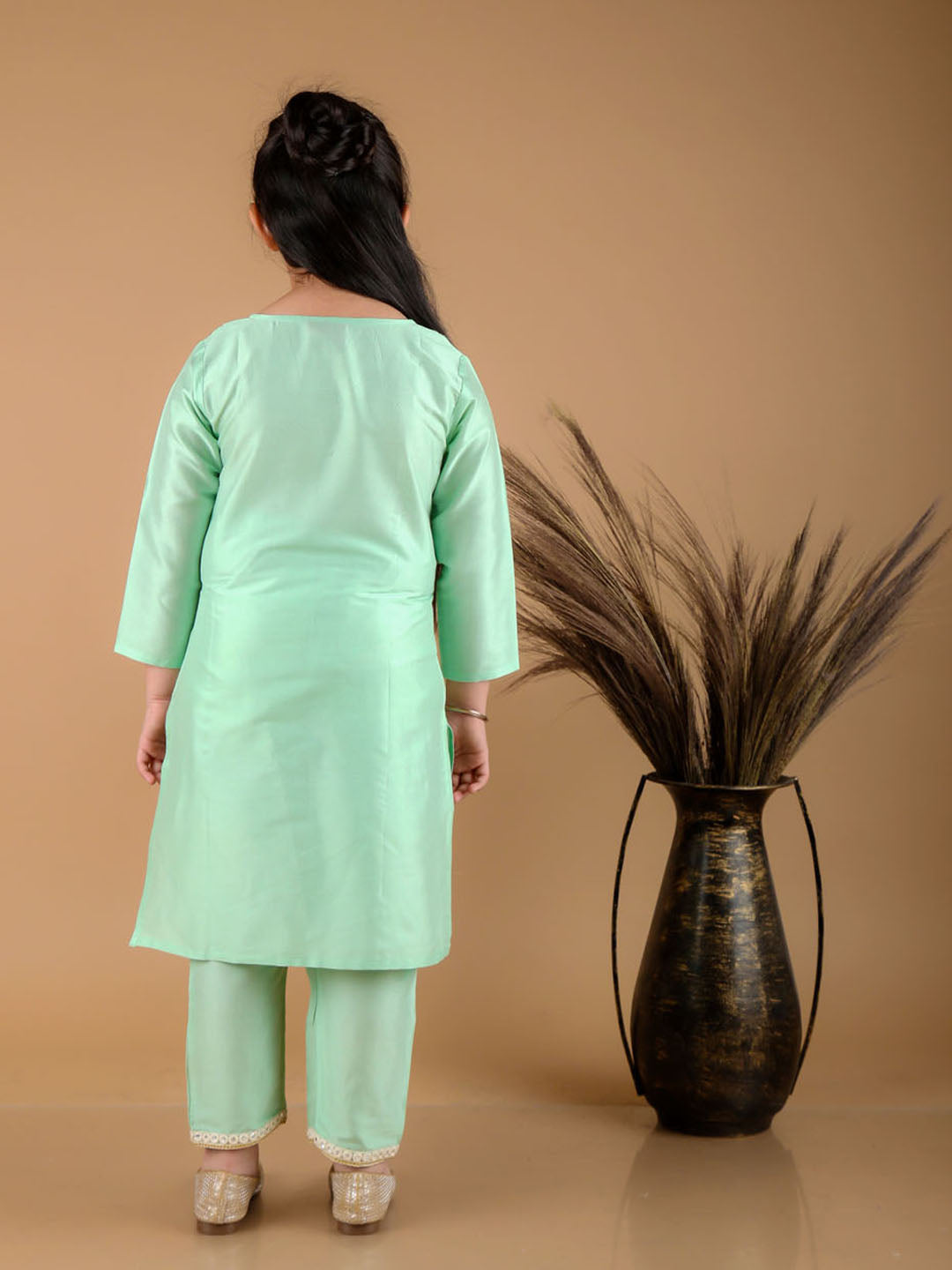 Vastramay Viscose Fabric Mirror Work Kurta And Pant Set For Girls - Distacart