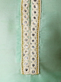 Thumbnail for Vastramay Viscose Fabric Mirror Work Kurta And Pant Set For Girls - Distacart