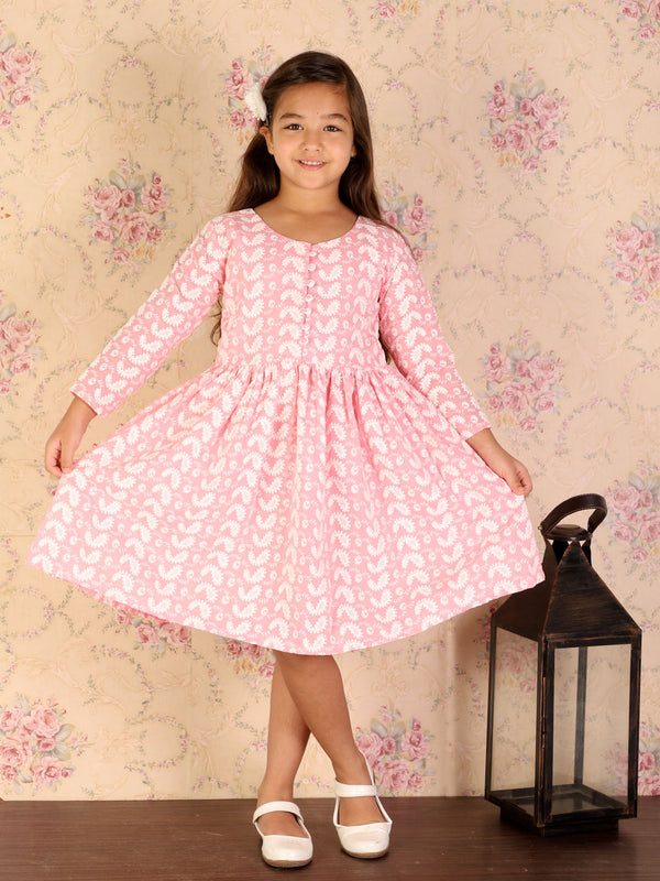 Vastramay Pure Cotton Lukhnowi Chikankari Anarkali Ethnic Dress For Girls - Distacart