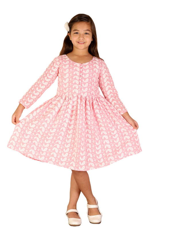 Vastramay Pure Cotton Lukhnowi Chikankari Anarkali Ethnic Dress For Girls - Distacart
