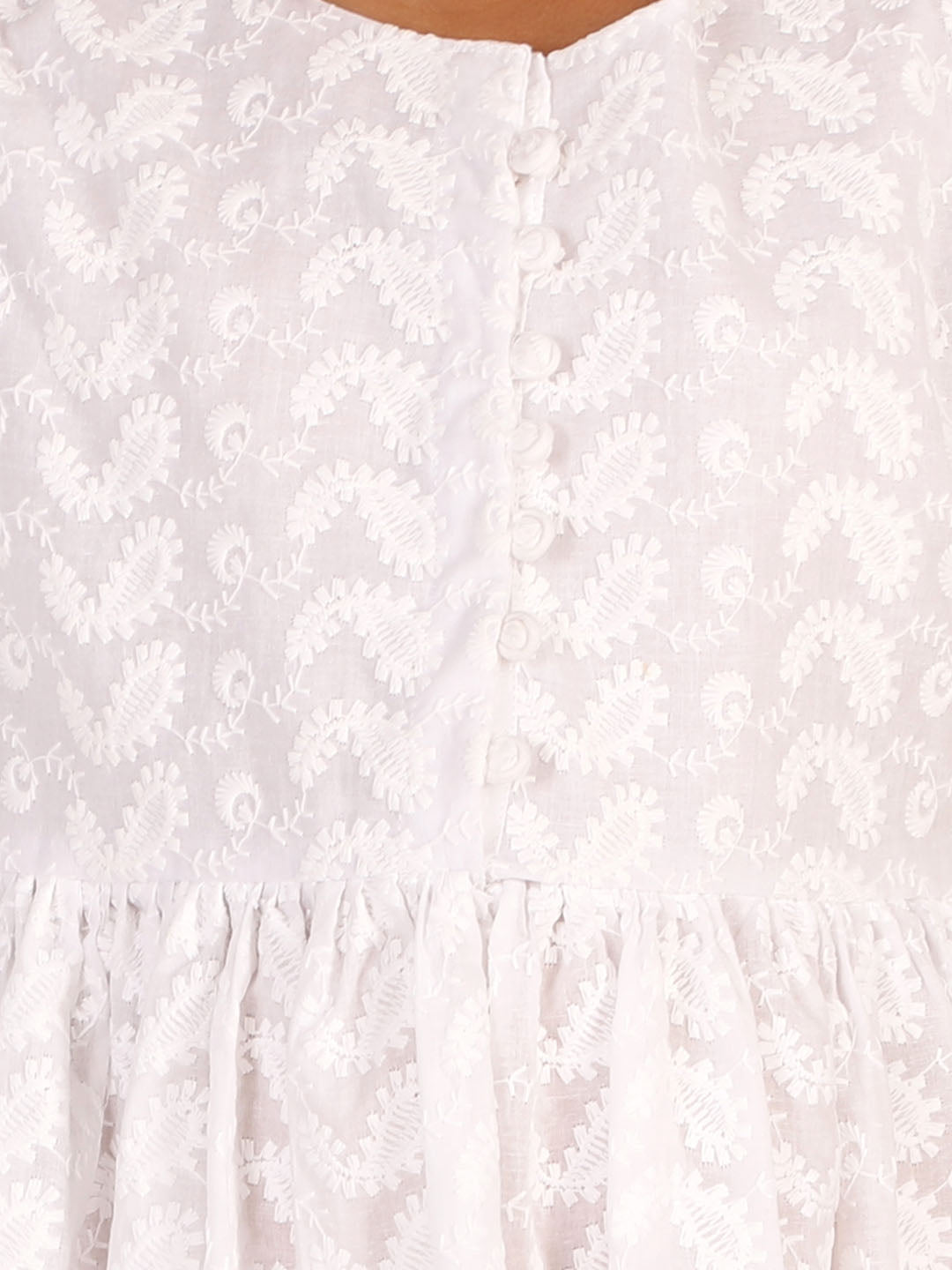 Vastramay Pure Cotton Lukhnowi Chikankari Anarkali Ethnic Dress For Girls - Distacart