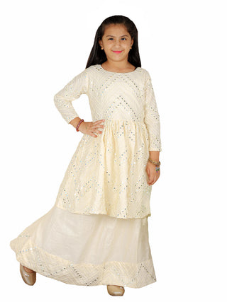 Vastramay Viscose Mirror Work Flare Anarkali Kurta With Viscose Lahenga For Girls - Distacart