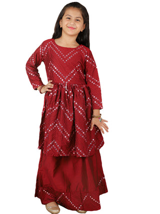 Vastramay Viscose Mirror Work Flare Anarkali Kurta With Viscose Lahenga For Girls - Distacart