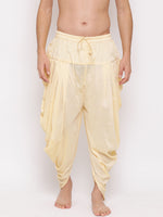 Thumbnail for Vastramay Men's Cream Silk Blend Dhoti - Distacart