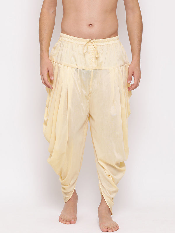 Vastramay Men's Cream Silk Blend Dhoti - Distacart