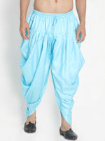 Thumbnail for Vastramay Men's Light Blue Cotton Satin Blend Dhoti - Distacart