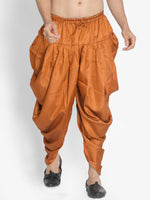 Thumbnail for Vastramay Men's Coffee Cotton Satin Blend Dhoti - Distacart