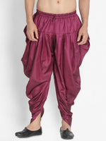 Thumbnail for Vastramay Men's Purple Cotton Satin Blend Dhoti - Distacart