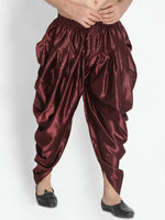 Thumbnail for Vastramay Men's Wine Cotton Satin Blend Dhoti - Distacart
