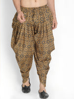 Thumbnail for Vastramay Men's Mustard Cotton Blend Dhoti - Distacart