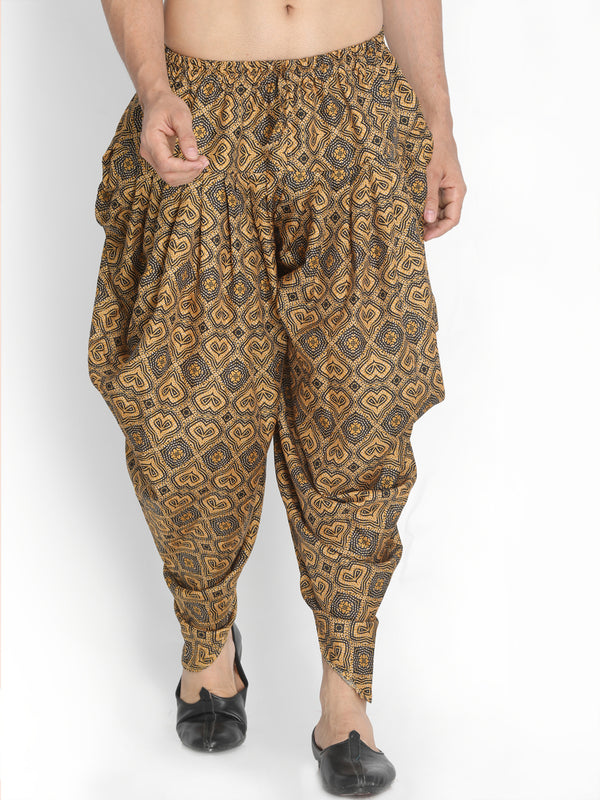 Vastramay Men's Mustard Cotton Blend Dhoti - Distacart