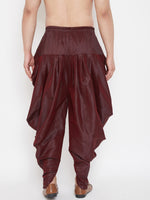 Thumbnail for VM by Vastramay Men's Wine Cowl Dhoti - Distacart