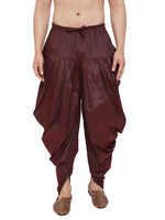 Thumbnail for VM by Vastramay Men's Wine Cowl Dhoti - Distacart