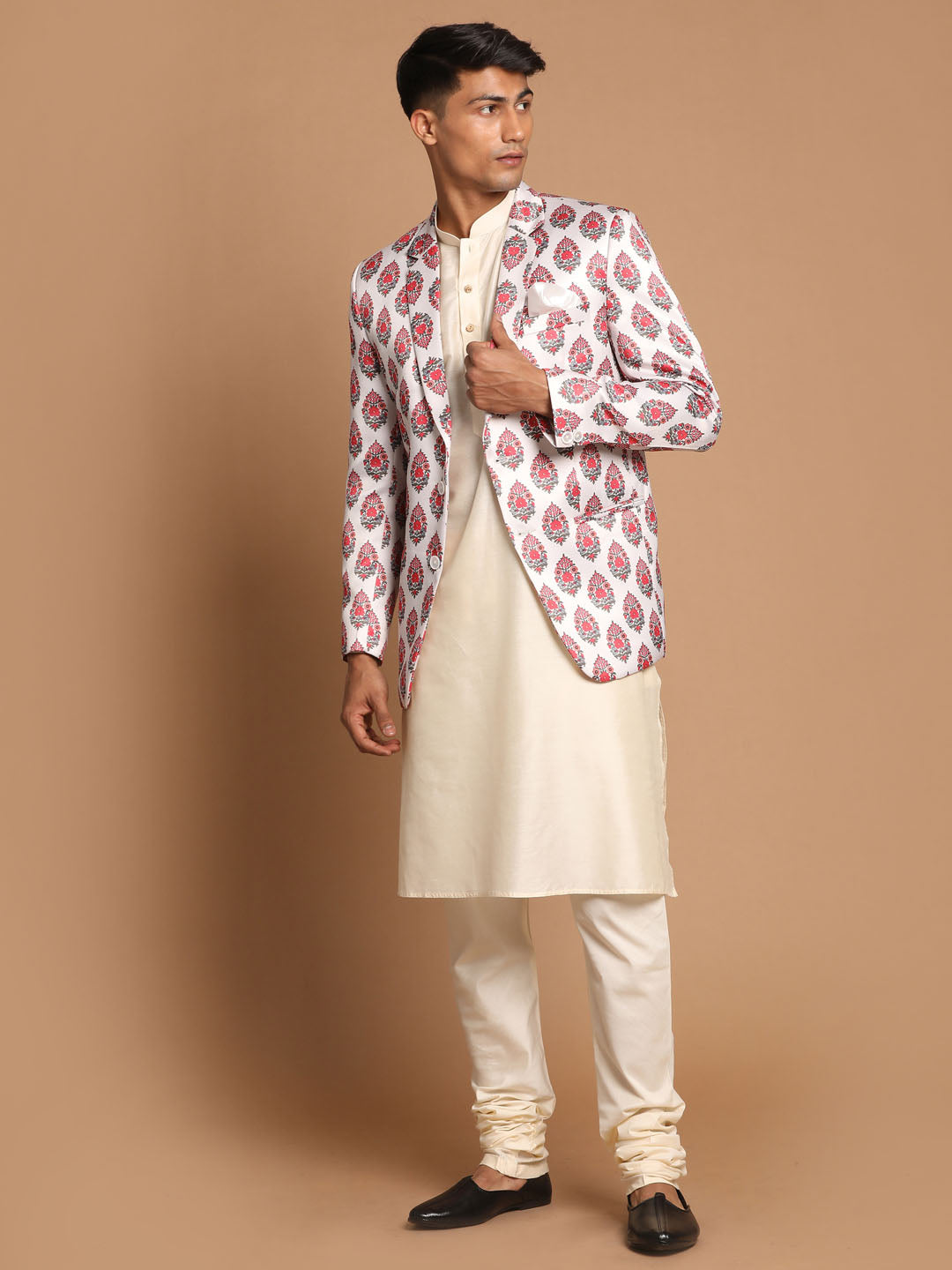 Vastramay Men's Cream Viscose Ethnic Combo Set - Distacart