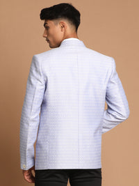 Thumbnail for Vastramay Men's Aqua Jaquared Blazer - Distacart
